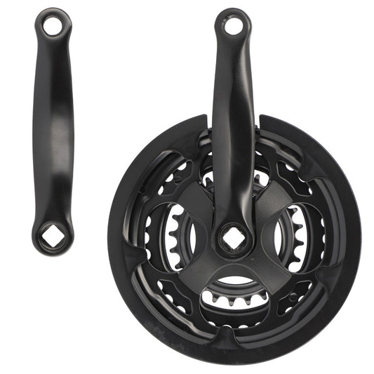 PEDALIER VTT TRIPLE 42-34-24D L152 20"/24" ACIER NOIR (MANIVELLES PLASTIFIEES)