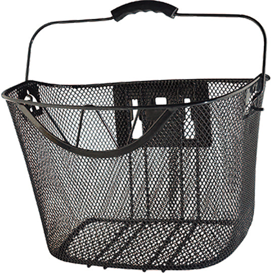 PANIER AV A CLIPS ACIER MAILLE XXL NOIR 350X250X250MM (FIXATION SUR CINTRE 22/25.4/31.8)