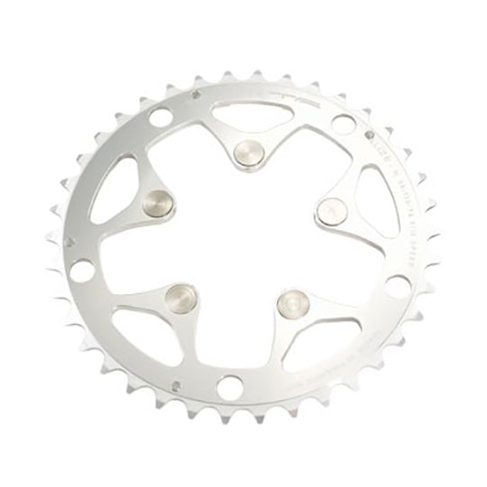 PLATEAU ROUTE DIAM 130/74 PORTEUR 38DTS ARGENT ALIZE-K POUR TRIPLE TA 8/9/10V. 5 BRANCHES