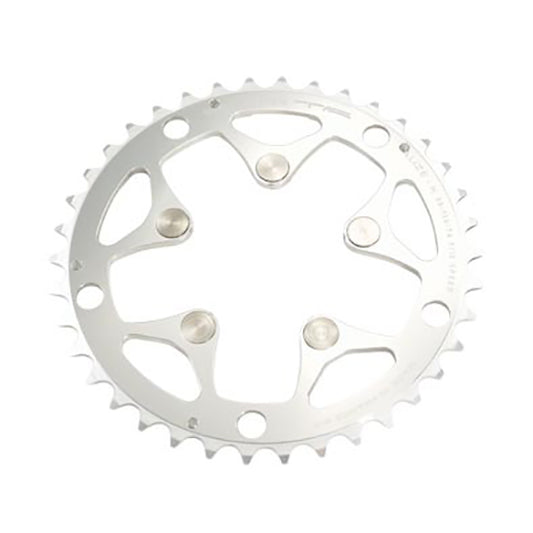 PLATEAU ROUTE DIAM 130/74 PORTEUR 38DTS ARGENT ALIZE-K POUR TRIPLE TA 8/9/10V. 5 BRANCHES