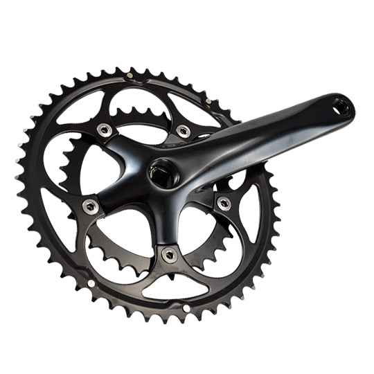 PEDALIER ROUTE COMPACT 50-34D L175 LASCO NOIR ALU 8/9/10V (AXE CARRE 111MM)