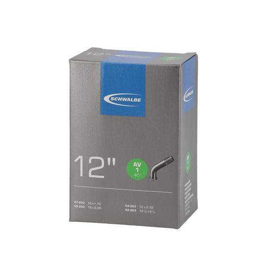 CHAMBRE A AIR VELO/POUSSETTE/TROTINETTE 12" X1.75-2.10 (47/62-203) VS SCHWALBE AV1 45°