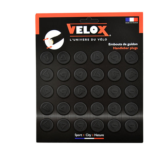 BOUCHON CINTRE/GUIDON ROUTE VELOX A EMBOITER PLASTIQUE NOIR (15 PR)