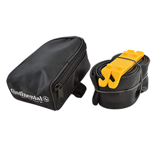 SACOCHE SELLE CONTINENTAL + KIT REPARATION (1 CHAMBRE A AIR VTT 27.5 VP ET 2 DEMONTES PNEU