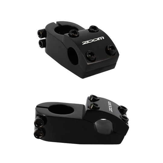 POTENCE BMX ALU AHEAD SET 1''1/8 NOIRE OUVRABLE FIXATION 4 VIS CINTRE22.2MM