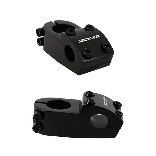 POTENCE BMX ALU AHEAD SET 1''1/8 NOIRE OUVRABLE FIXATION 4 VIS CINTRE22.2MM