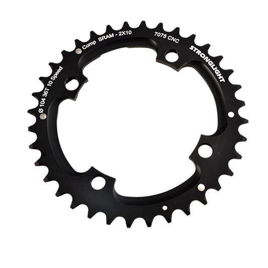 PLATEAU VTT DOUBLE DIAM 104 EXT. 36DTS NOIR 4BR. ALU 7075 STRONG 10V SRAM (PLATEAU FILETE)