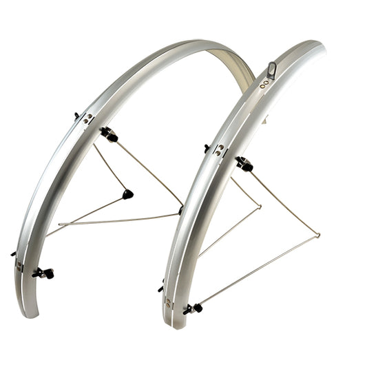 GARDE BOUE VTC 28'' STRONG ROAD PLASTIQUE A TRINGLES 48MM ARGENT (PR)