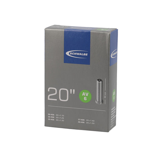 CHAMBRE A AIR VELO 20" X 1.10-1.50 (28/40-406) VS SCHWALBE STANDARD AV6