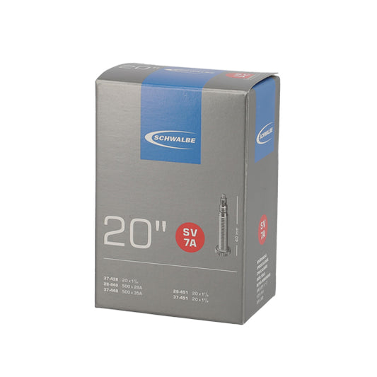 CHAMBRE A AIR VELO 20" X 1 1/8-1 3/8 (500A - 28/37-438/451) VP SCHWALBE STANDARD SV7A