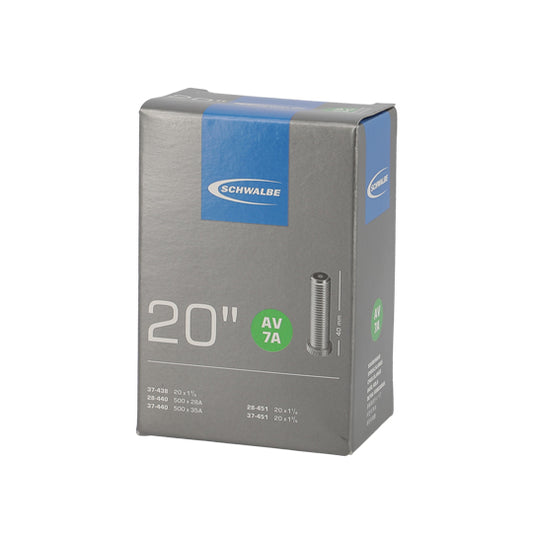 CHAMBRE A AIR VELO 20" X 1 1/8-1 3/8 (500A - 28/37-438/451) VS SCHWALBE STANDARD AV7A