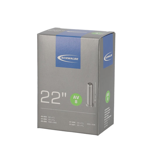 CHAMBRE A AIR VELO 22" X 1 1/8-1 1 3/8 (550A - 28/44-484/501) VS SCHWALBE STANDARD AV8