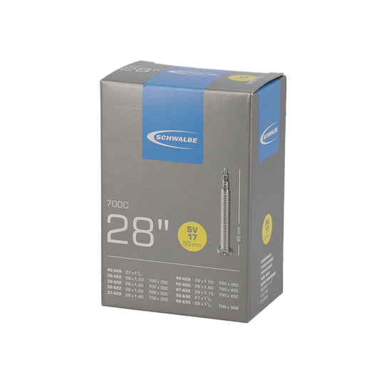 CHAMBRE A AIR VELO 700C (28/47-622) VP 60 MM SCHWALBE STANDARD SV17