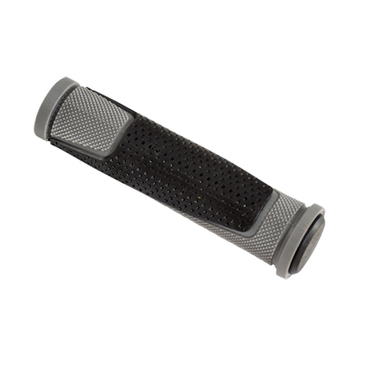 POIGNEE VELO ATOO 130MM GRIS/NOIR AVEC BOUCHONS (PR)