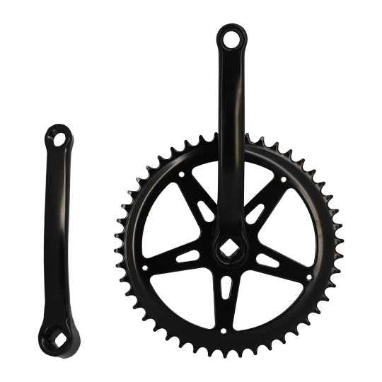 PEDALIER MONO CITY 46D L170 ACIER AXE CARRE - NOIR (2.38 - 3/32")