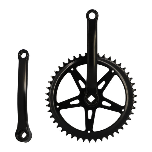 PEDALIER MONO CITY 46D L170 ACIER AXE CARRE - NOIR (2.38 - 3/32")