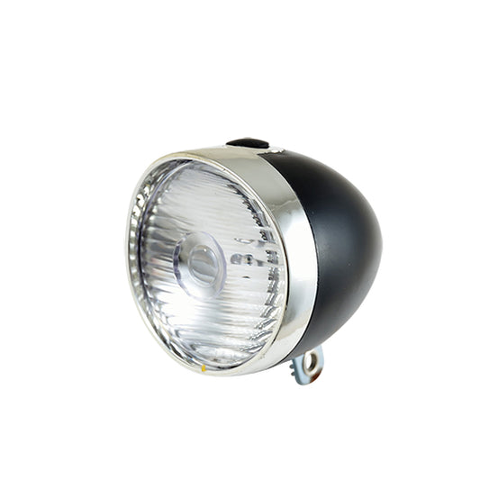 ECLAIRAGE VELO AV PILE OPTIMIZ FIXATION GARDE BOUE LED STYLE VINTAGE NOIR/CHROME