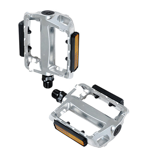 PEDALE VTT ALU OPTIMIZ MONOBLOC ARGENT D9/16 (PR) (CALE-PIEDS ADAPTABLE)