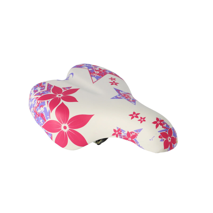 SELLE ENFANT KID 14/16 POUCES MONTE GRAPPA 995 OK GO BLANC/ROSE AVEC CHARIOT DE SELLE