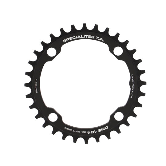 PLATEAU VTT MONO DIAM 104 EXTER 32DTS NOIR 4 BRANCHES TA ONE (COMP.1X10/11/12V) TT.MARQUES