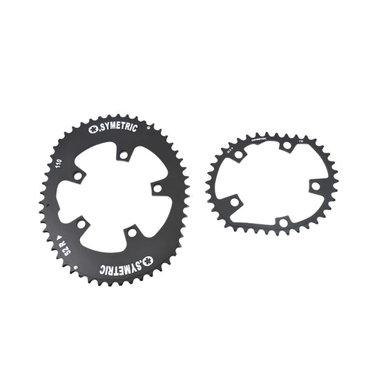 PLATEAU ROUTE DIAM 110 52-38 NOIR OSYMETRIC 11/10V. (KIT PLATEAUX) 5 BRANCHES)
