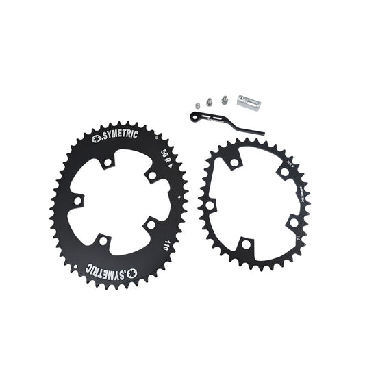 PLATEAU ROUTE DIAM 110 50-38 NOIR OSYMETRIC 11/10V. (KIT PLATEAUX) 5 BRANCHES)