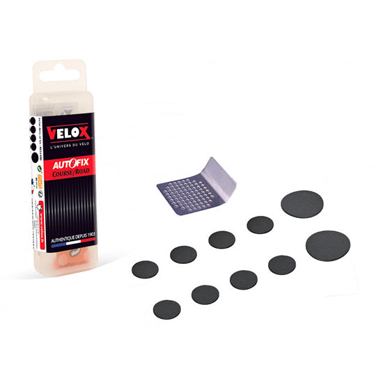 NECESSAIRE REPARATION VELOX ROUTE 10 PIECES AUTOCOLLANTES/GRATTOIR