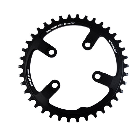 PLATEAU VTT MONO DIAM  76 EXTER 38DTS NOIR 4 BRANCHES ALU 7075 (COMP.1X11 SRAM XX1) STRONG