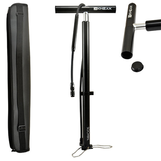 POMPE A PIED TRAVEL KHEAX THRACIOS NOIR AVEC MANOMETRE 200 PSI/13.80BAR