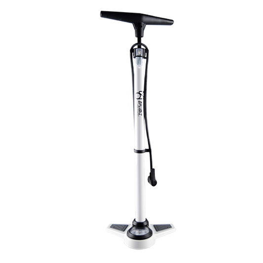 POMPE A PIED OPTIMIZ ACIER BLANC MANO 11 BARS DOUBLE TETE PLASTIQUE VS/VP