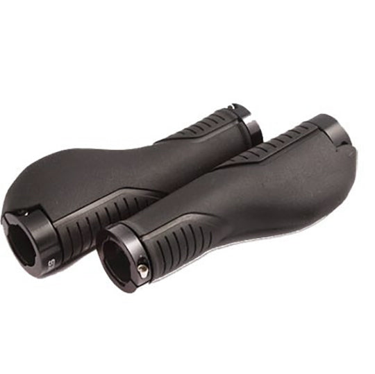 POIGNEE VELO CLARKS 142MM LOCK ON DOUBLE ERGONOMIQUE NOIR AVEC BOUCHONS (PR)