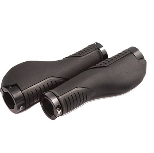POIGNEE VELO CLARKS 142MM LOCK ON DOUBLE ERGONOMIQUE NOIR AVEC BOUCHONS (PR)