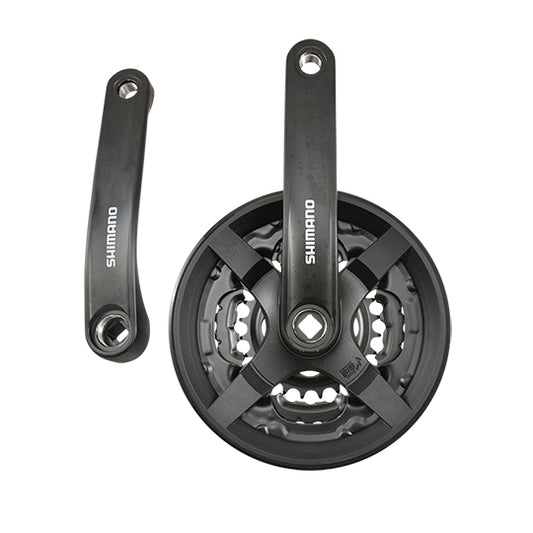 PEDALIER VTT TRIPLE 42-34-24D L170 ALU SHIMANO TOURNEY TY501 (AXE CARRE 122)