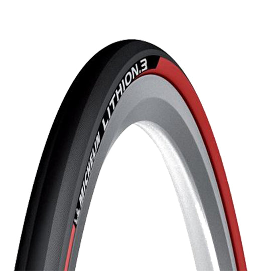 PNEU ROUTE 700X25C TS MICHELIN LITHION 3 TT NOIR/ROUGE (25-622)