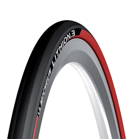 PNEU ROUTE 700X25C TS MICHELIN LITHION 3 TT NOIR/ROUGE (25-622)