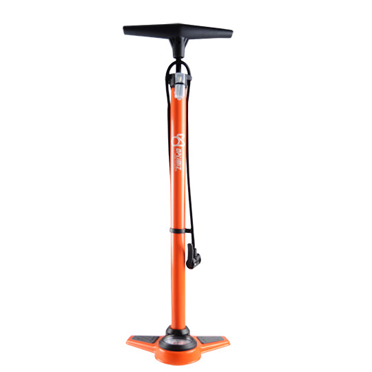 POMPE A PIED OPTIMIZ ACIER ORANGE MANO 11 BARS DOUBLE TETE PLASTIQUE VS/VP