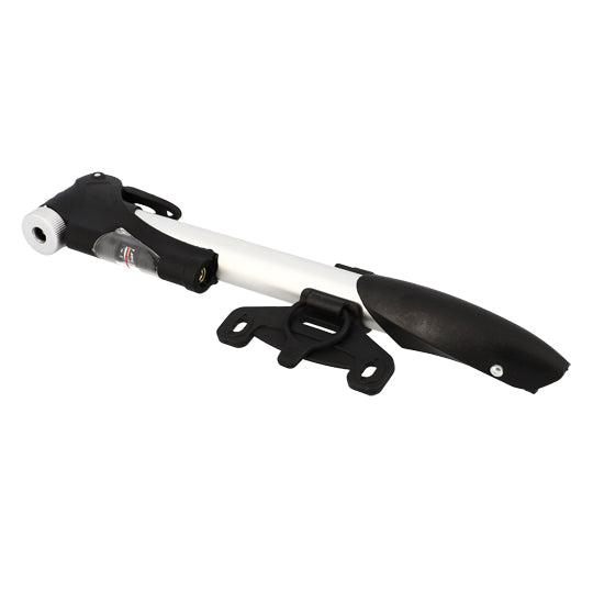 POMPE MINI OPTIMIZ ALU ARGENT A MANOMETRE PLASTIQUE VS/VP AVEC SUPPORT