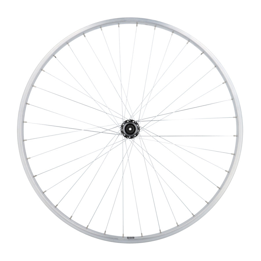 ROUE VTC 28" AV BLOCAGE JANTE ARGENT MACH1 M110. MOYEU SHIMANO QC300 V-BRAKE 36T