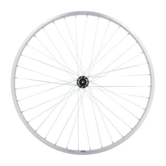 ROUE VTC 28" AV BLOCAGE JANTE ARGENT MACH1 M110. MOYEU SHIMANO QC300 V-BRAKE 36T