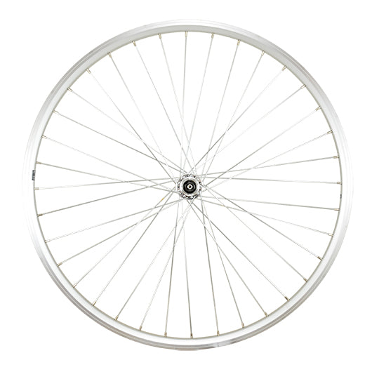 ROUE VTC 28" AV BLOCAGE JANTE ARGENT MACH1 ER10. MOYEU MICHE MAGNUM V-BRAKE 36T