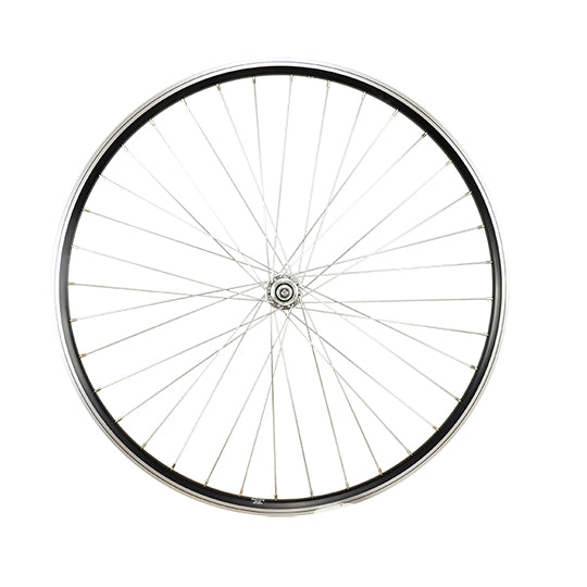 ROUE VTC 28" AV ECROU AXE PLEIN JANTE NOIR MACH1 ER10.MOY MICHE MAGNUM V-BRAKE 36T