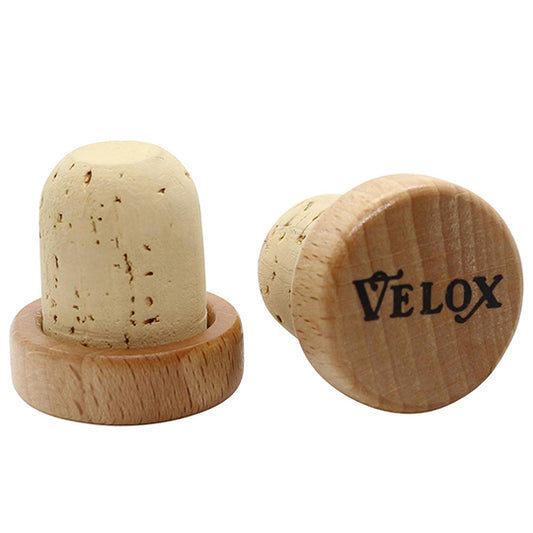 BOUCHON CINTRE/GUIDON ROUTE VELOX A EMBOITER VINTAGE TETE BOIS/LIEGE VERNIS (PR)