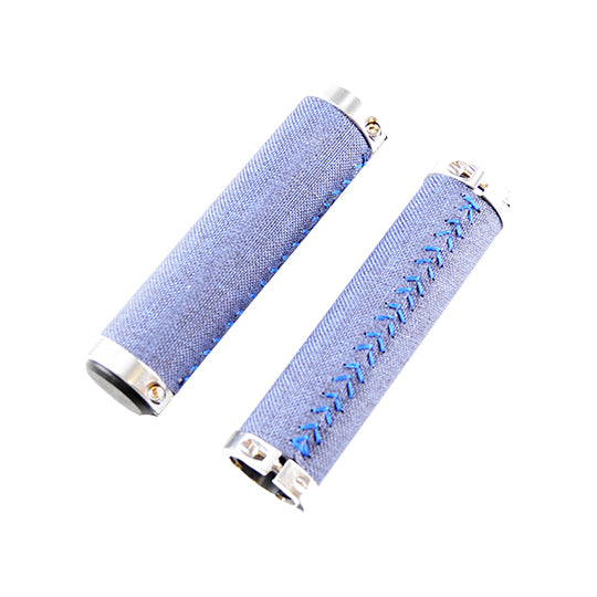 POIGNEE VELO NO CONTEST 130MM LOCK ON DOUBLE BLUE JEAN'S (PR)
