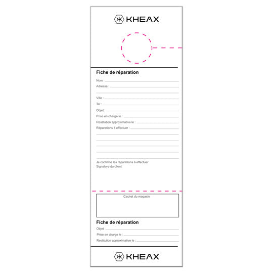 FICHE REPARATION ATELIER KHEAX (X20)