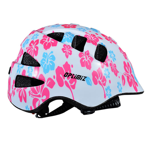 CASQUE ENFANT BABY OPTIMIZ O200 BABY FLOWER BLANC/ROSE REGLAGE OCCIPITAL (T. 48/52)