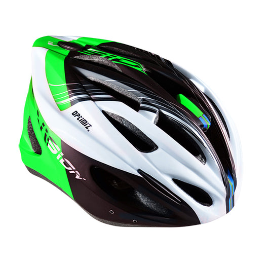 CASQUE ROUTE/VTT OPTIMIZ O300 VISION VERT/BLANC/NOIR MAT REGLAGE OCCIPITAL T.L (58/61) -