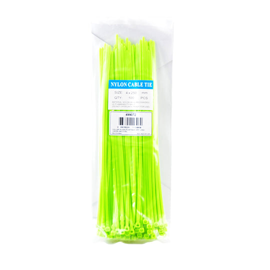 COLLIER RILSAN PLASTIQUE VERT LONG 3,6X250 MM (X100)