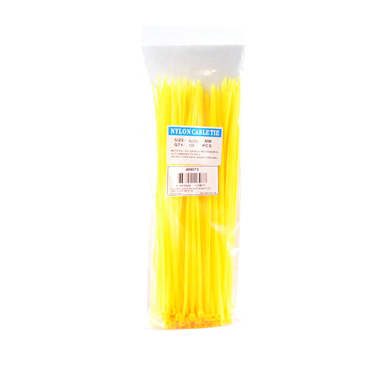 COLLIER RILSAN PLASTIQUE JAUNE LONG 3,6X250 MM (X100)