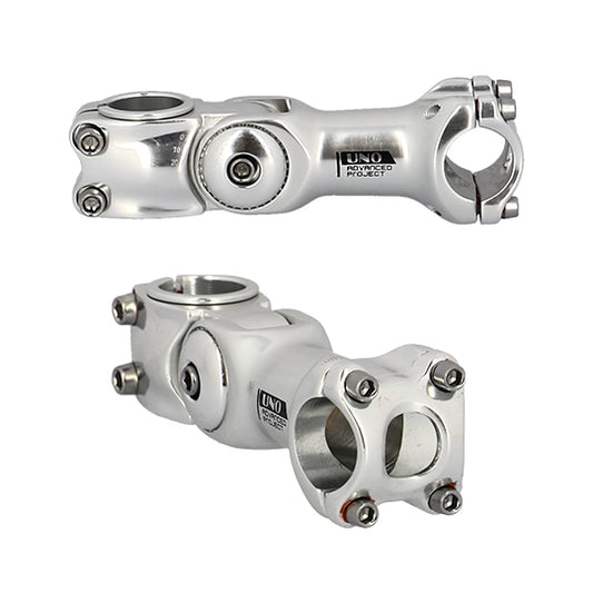 POTENCE REGLABLE AHEAD SET 1"+1"1/8L110 UNO ALU ARGENT 0 A 60° (CINTRE 25.4)