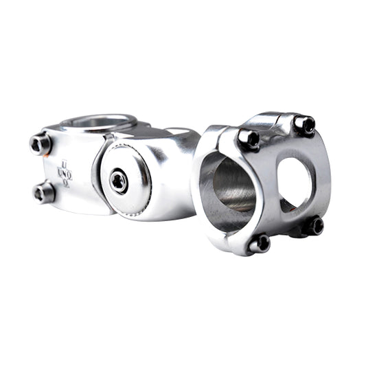 POTENCE REGLABLE AHEAD SET 1"+1"1/8L110 UNO ALU ARGENT 0 A 60° (CINTRE 31.8)